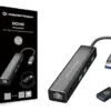 Conceptronic DONN07BA Hub USB 3.0 Gigabit Ethernet Preto