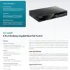 D-Link DGS-1008MP Switch Gigabit Ethernet 8 Portas PoE Preto