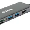 D-Link Hub 6-in-1 USB-C com HDMI 4K, 3 portas