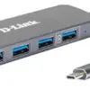 D-Link Hub USB-C com 4 portas USB 3.0 e carregamento de 60W