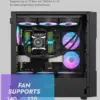 Darkflash DK431 Gamming Caixa de Computador Preto com 4 Fans
