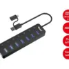 Equip Hub 7 Portas USB 3.2 Gen 1 Conectividade USB 7 portas
