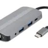 Gembird RIV003 Adaptador USB-C 8 em 1 HDMI VGA USB 3.2 8 Portas