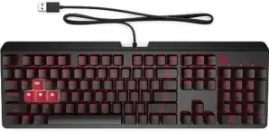 HP OMEN Encoder Mecânico Cherry MX Red Iluminação LED Com Fios Preto