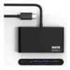 Port Designs Hub USB Type C 3 USB 3.0 + Type C Preto 4 portas