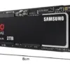 Samsung 980 Pro 2TB SSD NVMe Velocidade de leitura 7000 MB/s Multicolor