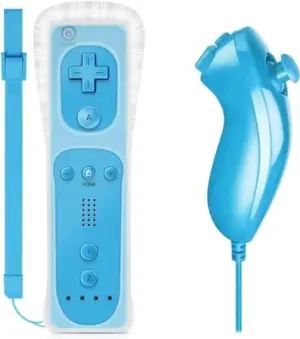 Satkit P010304-motion+ Controle Remoto Wii com Nunchuck Azul Compatível Wii