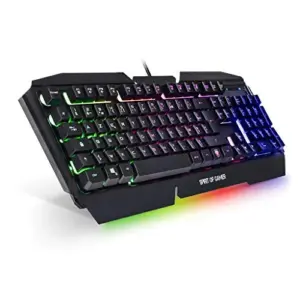 Spirit of Gamer PRO-K5 Semi Mecânico Iluminação RGB Com Fios Preto