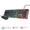 Trust GXT 838 Azor Teclado Membrana RGB com Fio Preto