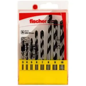 Fischer Brocas para Betão 3/4/5/6/7/8/9/10 mm Pack 8 unidades