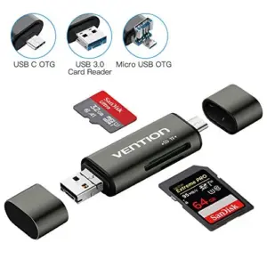 Vention Leitor de Cartões USB 2.0 Cinza