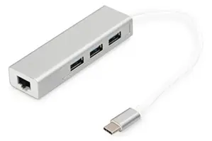 Digitus DA-70255 Hub USB-C 3 Portas Gigabit Ethernet