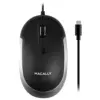 Macally DynaMouse Rato USB-C 800/1200/1600/2400 DPI Ambidestro Preto