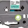 Brother TZE-751 Fita laminada preto sobre verde