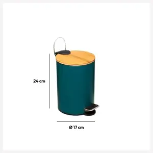5 Five Lixeira Soft Close 3L Casa e Decoração Plano Azul Petróleo