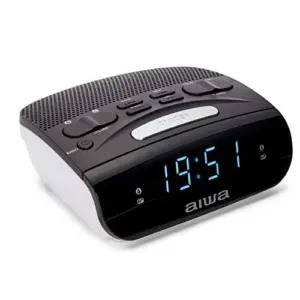 Aiwa CR-15 Despertador Rádio Preto Compacto Alto Falante LED