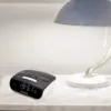 Aiwa CR-15 Despertador Rádio Preto Compacto Alto Falante LED