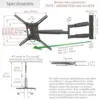 Barkan Suporte 13-83″ Full Motion Inclinável Giratório