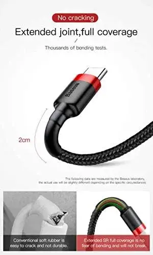 Baseus Cabo Cafule USB para USB-C 2m Vermelho