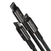 Baseus Cabo USB Tungsten 3 em 1 1.5m Preto