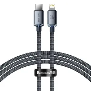 Baseus Crystal Shine Series Cabo de Dados USB Type C para Lightning 1.2m Preto