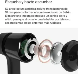 Belkin Rockstar Auriculares USB-C Conectividade Black