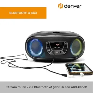 Denver Rádio FM com MP3/CD/USB/BLUETOOTH Preto
