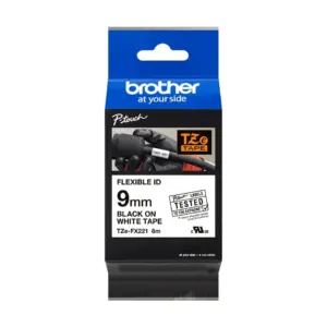 Brother Fita Laminada 9mm 8m Preto/Branco