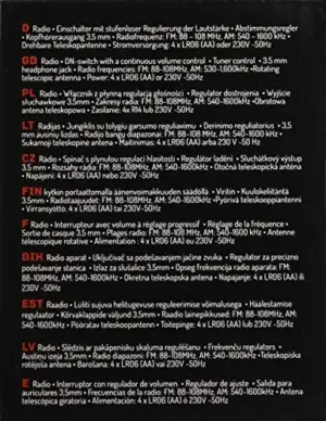 Camry CR 1140B Rádio FM AM com saída AUX e antena telescópica