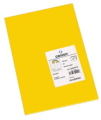 Cartolina colorida 185g Amarelo A4 50 folhas