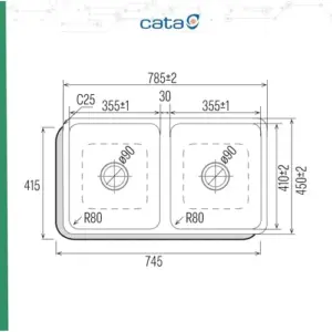 Cata CB-2 Duplo Balde Inox 20cm