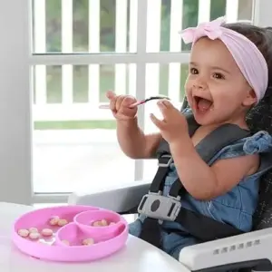 Chicco Conjunto Prato Silicone Divisórias Rosa 12m+
