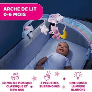 Chicco Móvel Berço Rainbow Sky Rosa 2 em 1