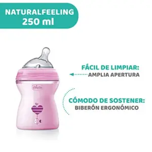 Chicco Natural Feeling 250ml Rosa Silicone