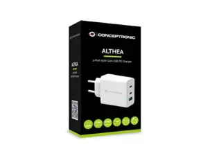 Conceptronic Althea12W 65W Carregador USB PD QC3.0 Branco