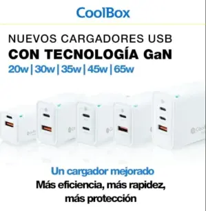 CoolBox Carregador USB-C USB-A 30W GaN
