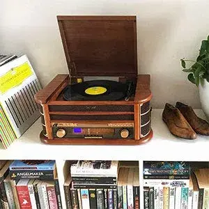 Denver MCR-50 Gira-Discos 5W com Rádio FM, CD, Cassete e USB