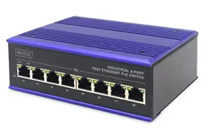 Digitus Switch 8 Portas Fast Ethernet PoE Preto e Azul