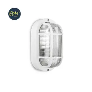 EDM Aplique Olho de Boi Branco Oval 1 Lâmpada E27