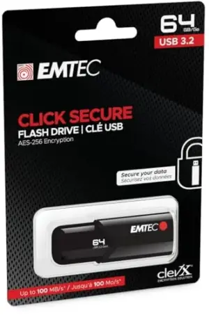 Emtec B120 Click Secure 64GB USB 3.2