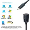Equip Adapter USB-C para Serial DB9 1.5m M/M