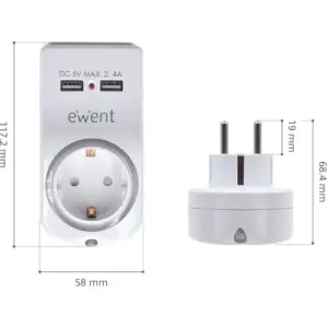 Ewent Carregador USB 2.4A 4 em 1 White