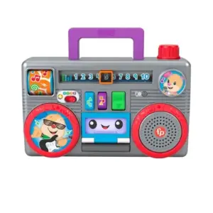Fisher-Price Boombox Aprender Brincar Estéreo Portátil Interativo 6 meses+