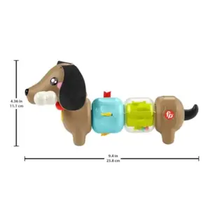 Fisher-Price Cão Salsicha Brinquedo Interativo com Atividades Sensoriais para Bebês 6 Meses+