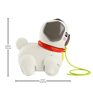 Fisher-Price Passeia o Cachorrinho Pug Brinquedo de Arrastar com Sons Função de Motricidade a Partir de 12 Meses