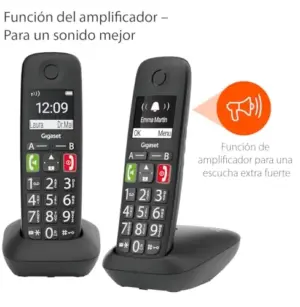 Gigaset E290 Duo Preto Acessível para Necessidades Especiais