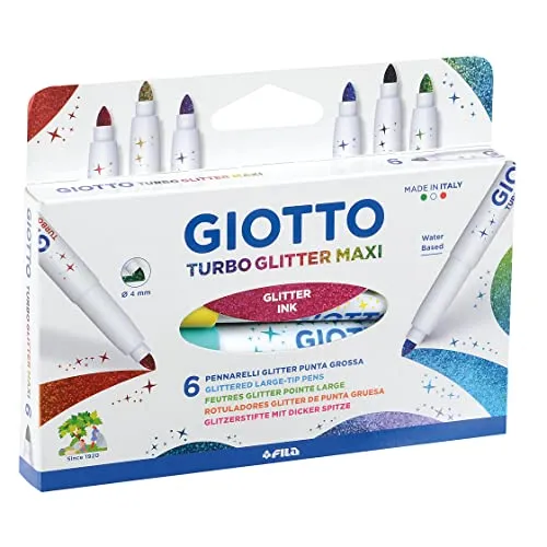 Giotto Marcador Feltro Glitter 6 Cores