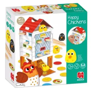 Goula Jogo Happy Chickens Animais 3 Anos Brinquedo Educativo