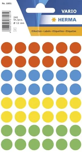 Herma Etiquetas multiusos 1851 12mm sortidas