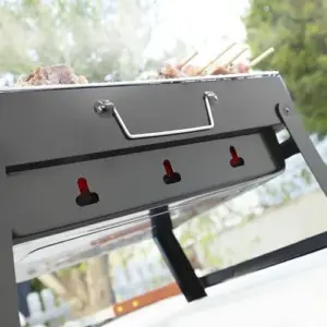 InnovaGoods Grelhador Dobravel Portatil Ferro Preto Churrasco